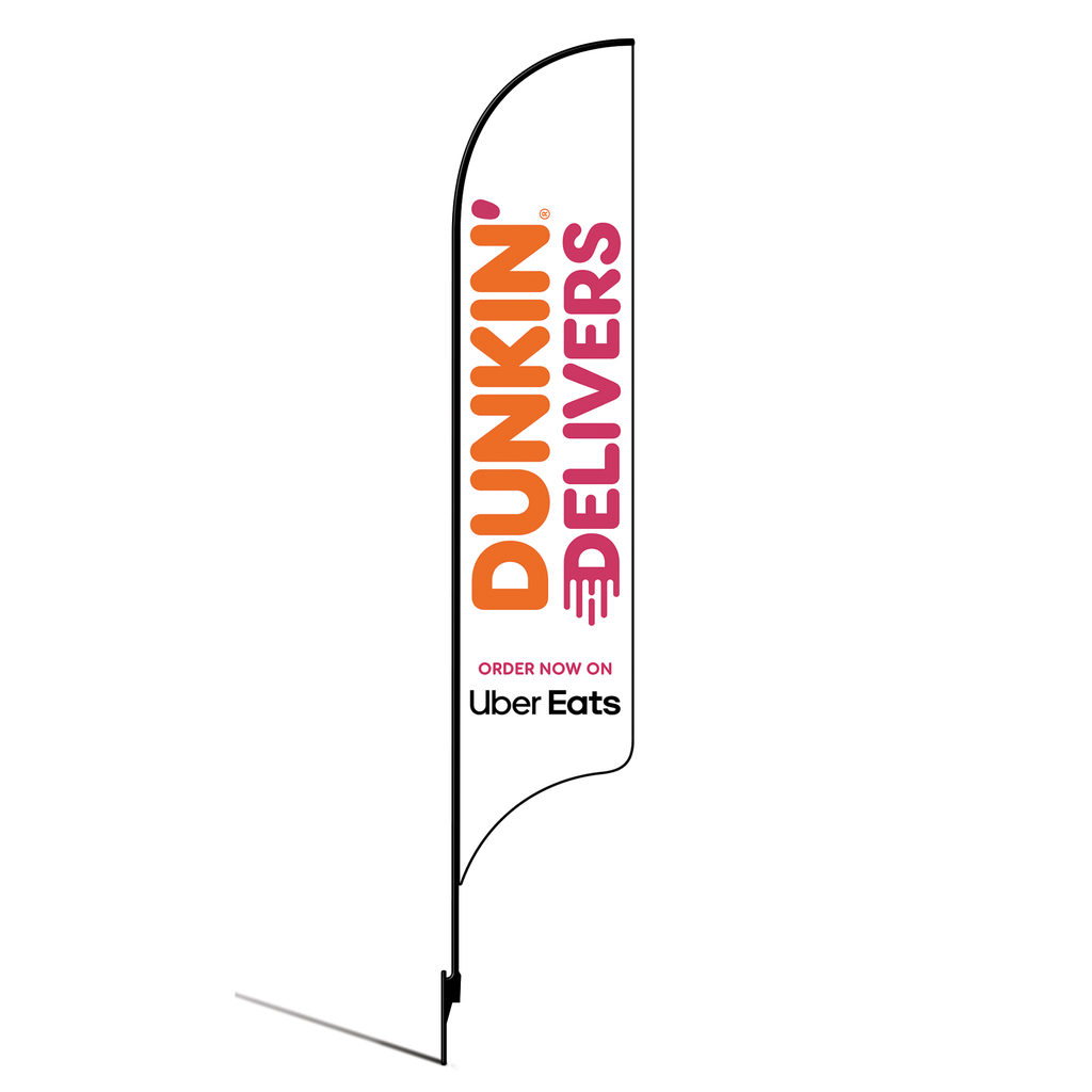 15' Dunkin' Donuts White UberEats AdverSail Flag Kit
