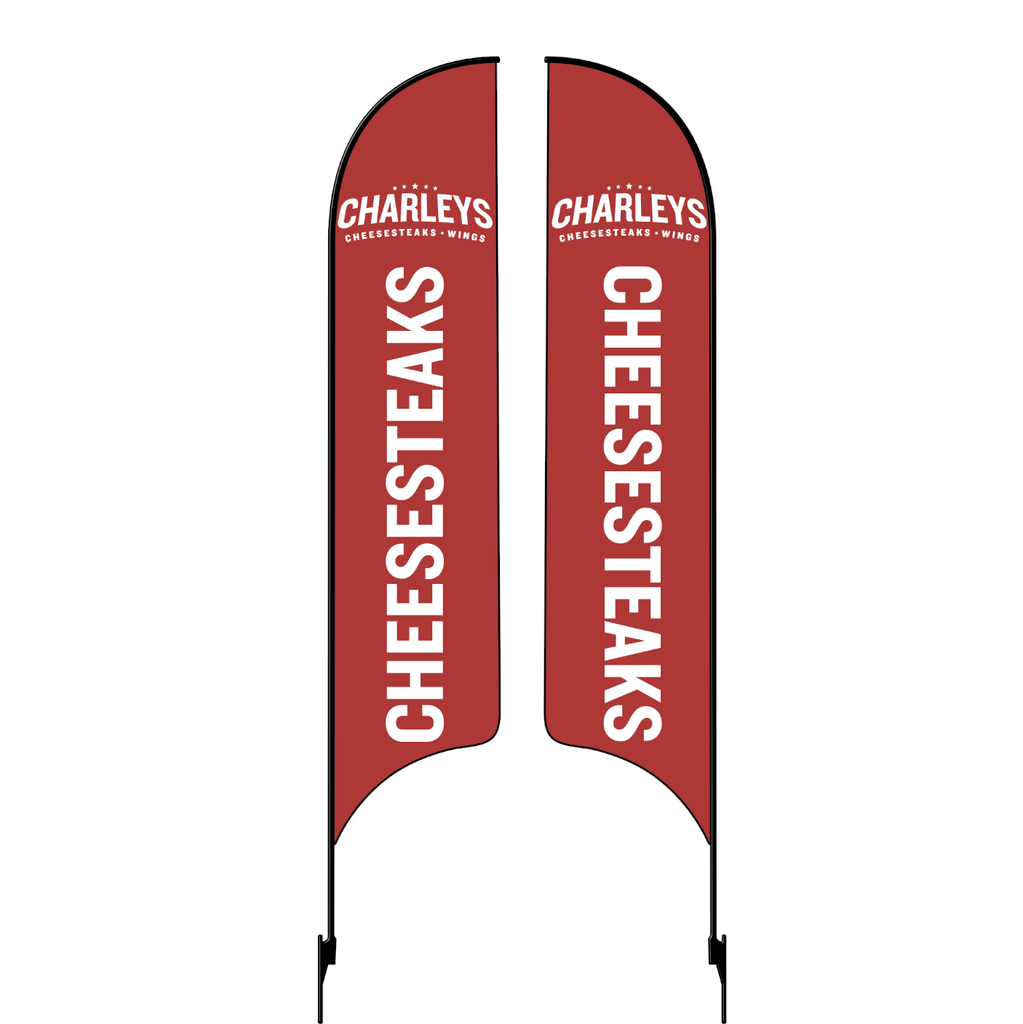 Kit for 15' Charleys Philly Steaks Red Cheesesteaks Double Sided AdverSail Flag