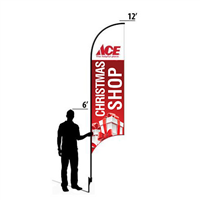 12' Ace Hardware Red Christmas Shop AdverSail Flag
