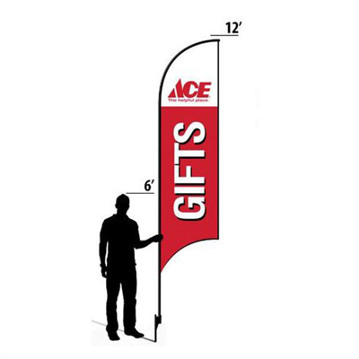12' Ace Hardware Red Gifts AdverSail Flag