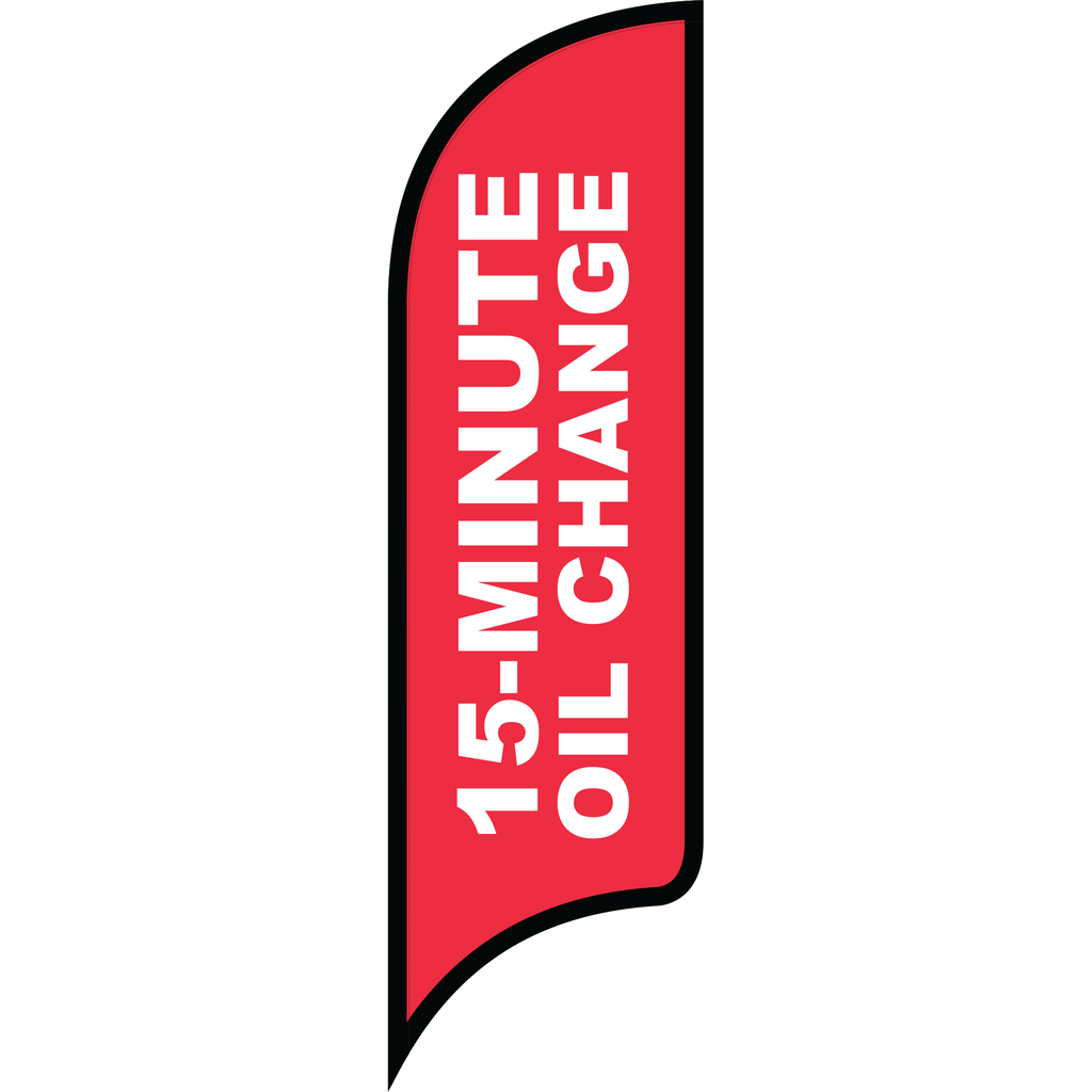12' FullSpeed Automotive Red 15 Minute Oil Change AdverSail Flag