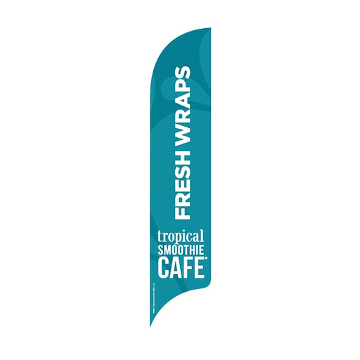15' Tropical Smoothie Cafe Fresh Wraps Teal AdverSail Flag