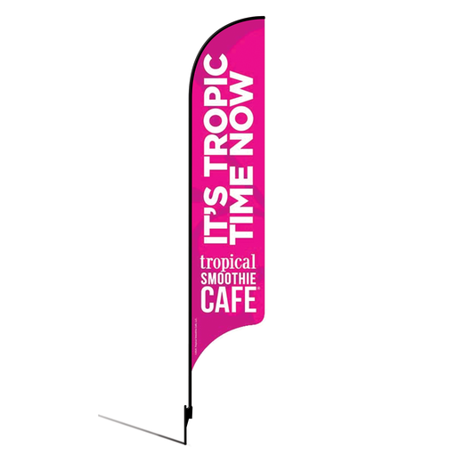 [None] 15' Tropical Smoothie Cafe Pink It's Tropic Time Now AdverSail Flag Kit