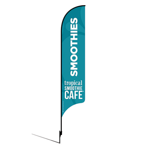 [None] 15' Tropical Smoothie Cafe Teal Smoothies AdverSail Flag Kit