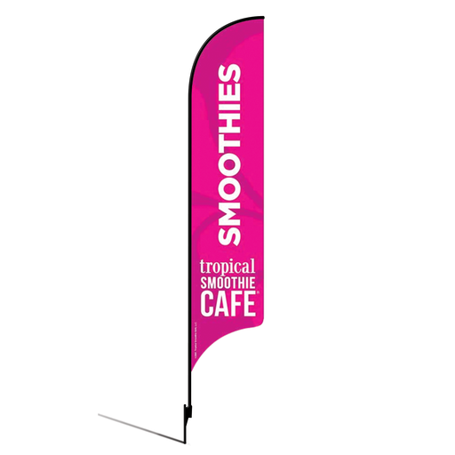 [None] 15' Tropical Smoothie Cafe Pink Smoothies AdverSail Flag Kit