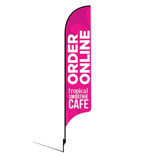 [None] 15' Tropical Smoothie Cafe Pink Order Online AdverSail Flag Kit