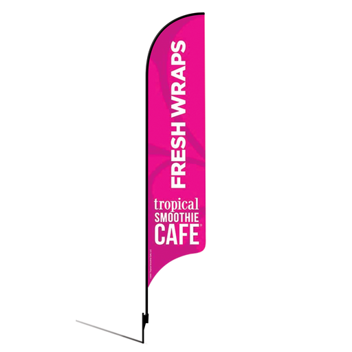 [None] 15' Tropical Smoothie Cafe Pink Fresh Wraps AdverSail Flag Kit
