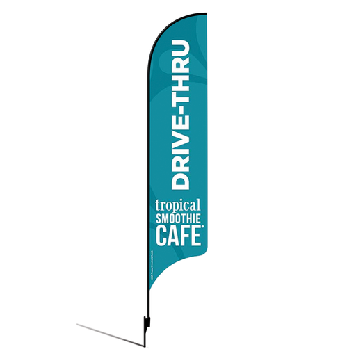 [None] 15' Tropical Smoothie Cafe Teal Drive Thru AdverSail Flag Kit
