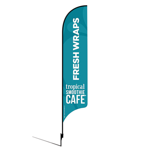 [None] 15' Tropical Smoothie Cafe Teal Fresh Wraps AdverSail Flag Kit
